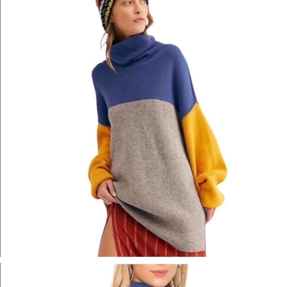 Free People Softly Structured Color Block Sweater… - image 15